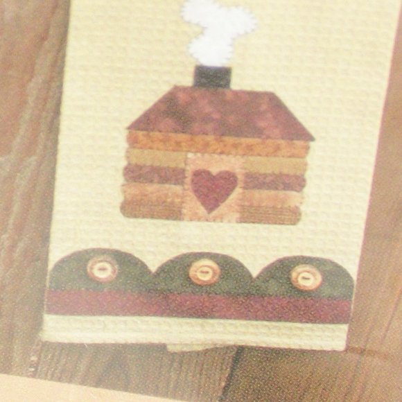 THE WOODEN BEAR QUILT DESIGNS 014 Northwoods NEW Set 5 Patterns Pillow Tea Towel - Picture 4 of 8